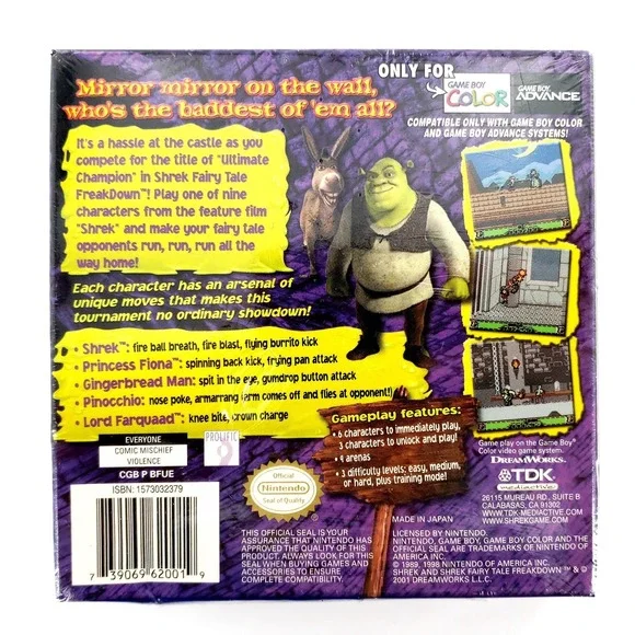 Shrek: Fairy Tale FreakDown (Nintendo Game Boy Color, 2001) Brand New Sealed